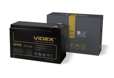 Акумулятор свинцево-кислотний Videx 6FM9 12V/9Ah color box  883338 фото