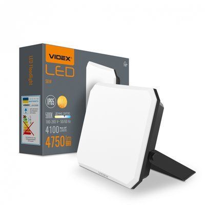 LED прожектор VIDEX F3 50W 5000K 220V Black 709386 фото