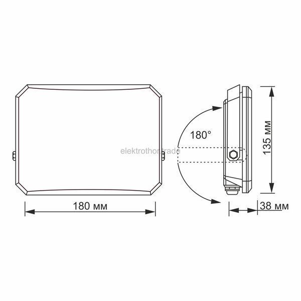 LED прожектор VIDEX F3 50W 5000K 220V Black 709386 фото