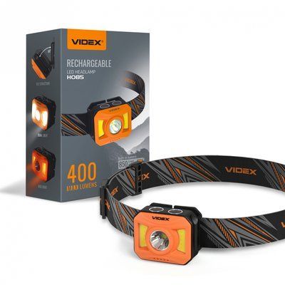 Налобний світлодіодний ліхтарик VIDEX VLF-H085-OR 400Lm 5000K 434700 фото