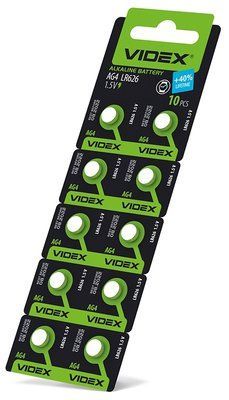 Батарейка годинникова Videx AG 4/LR626 BLISTER CARD 10 шт 657746 фото