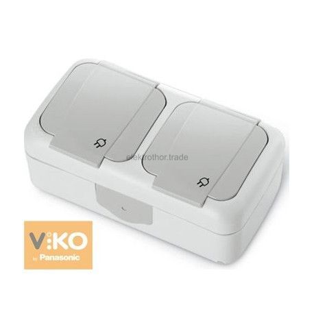 Розетка із заземленням 2-а ViKO Palmiye 954701 фото