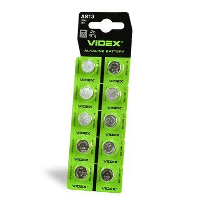 Батарейка годинникова Videx AG13/LR44 BLISTER CARD 10 шт 104559 фото