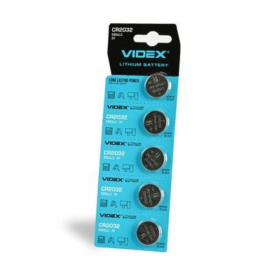Батарейка літієва Videx CR2032 5шт BLISTER CARD  182184 фото
